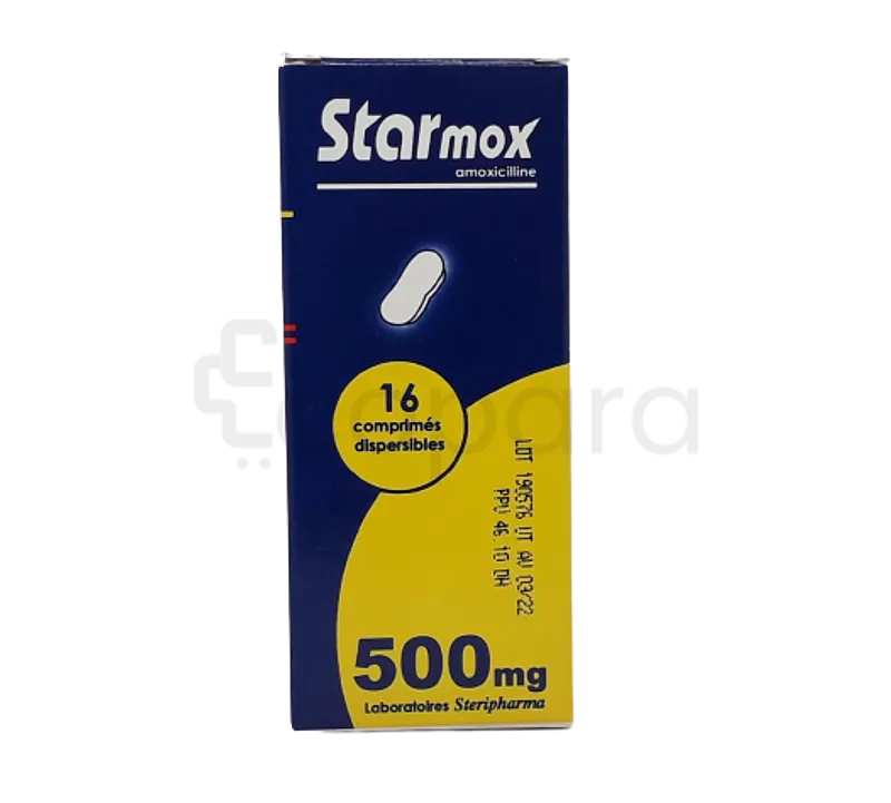 STARMOX 500MG BOITE DE 16 COMPRIMES DISPERSIBLES GRAND MODELE