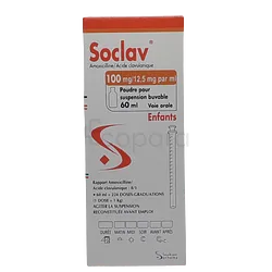 SOCLAV 100/12.5MG ENFANTS 60ML SIROP