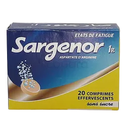 SARGENOR 1G BOITE DE 20 COMPRIMES EFFERVESCENTS REFERENCE 900873