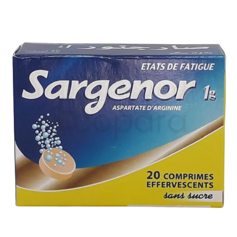 SARGENOR 1G BOITE DE 20 COMPRIMES EFFERVESCENTS REFERENCE 900873