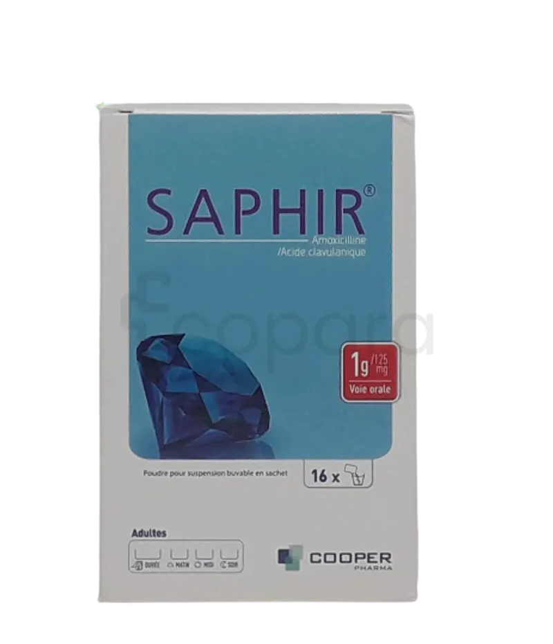 SAPHIR 1G/125MG BOITE DE 16 SACHETS