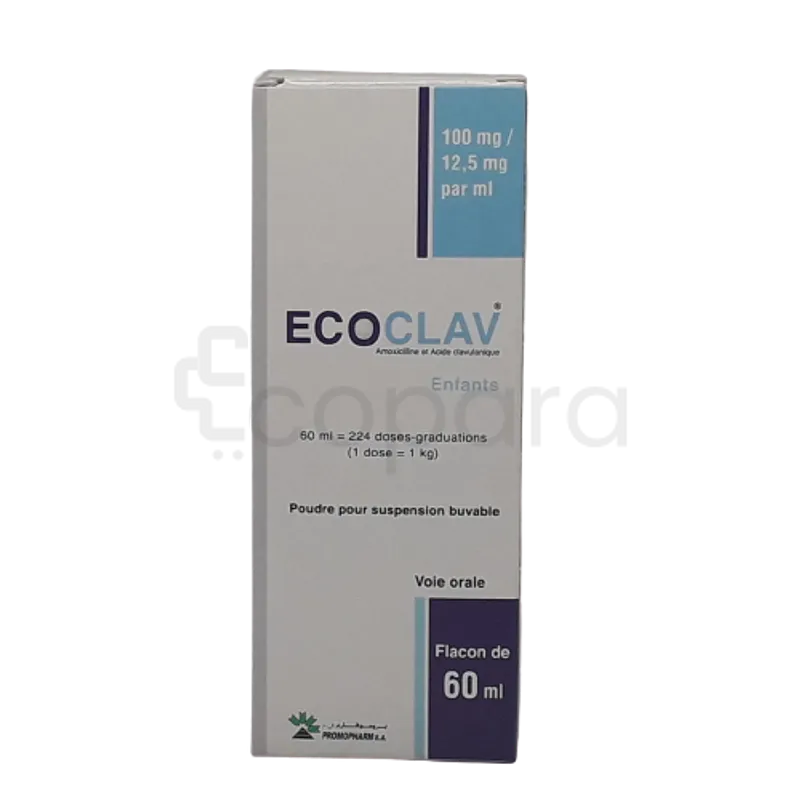 ECOCLAV 100MG/12.5MG ENFANT SIROP 60ML