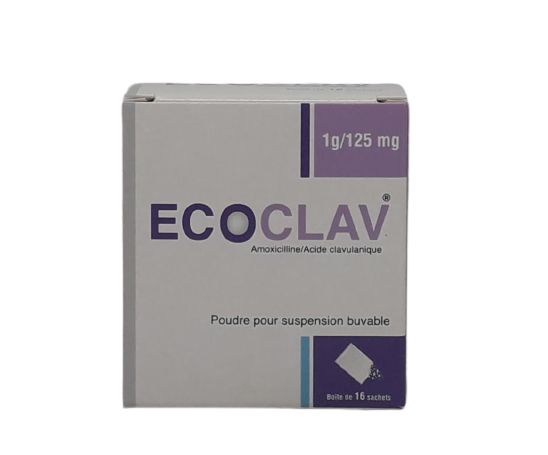 ECOCLAV 1G/125MG BOITE DE 16 SACHETS