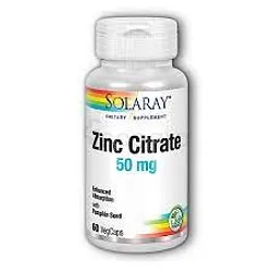 SOLARAY ZINC CITRATE 50MG BOITE DE 60 COMPRIMES
