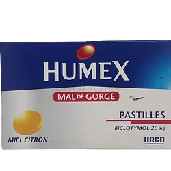 HUMEX MAL DE GORGE MIEL CITRON BOITE DE 12 PASTILLES