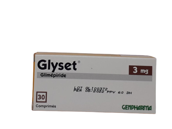 GLYSET 3MG BOITE DE 30 COMPRIMES