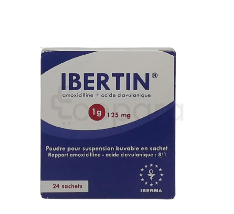 IBERTIN 1G/125MG BOITE DE 24 SACHETS