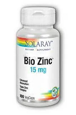 SOLARAY BIO ZINC 15MG BOITE DE 100 CAPSULES