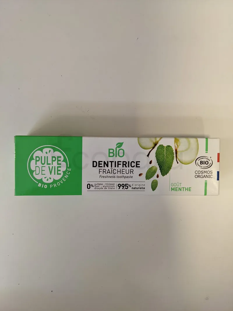 PULPE DE VIE BIO DENTIFRICE FRAICHEUR GOUT MENTHE 75ML