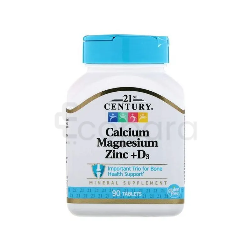 21ST CENTURY CALCIUM MAGNESIUM ZINC D3 BOITE DE 90 COMPRIMES