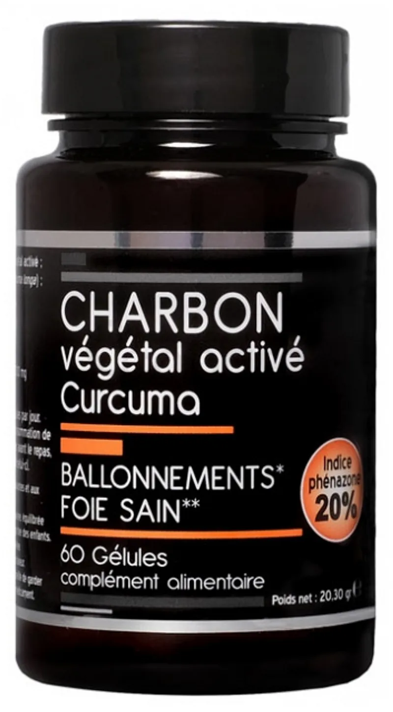 NUTRIVIE CHARBON VEGETAL ACTIVE CURCUMA BOITE DE 60 GELULES