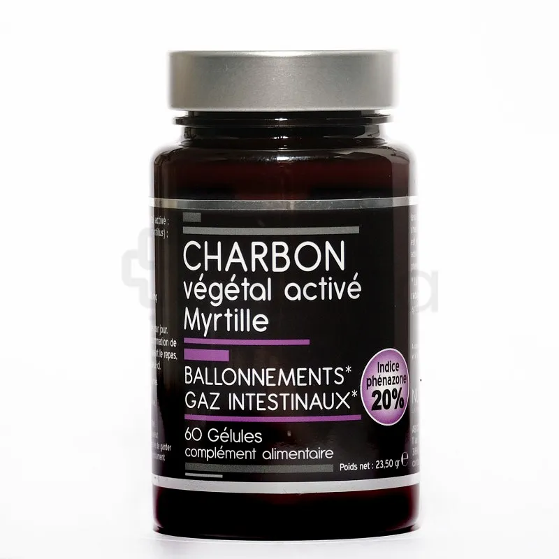 NUTRIVIE CHARBON VEGETAL ACTIVE MYRTILLE BOITE DE 60 GELULES