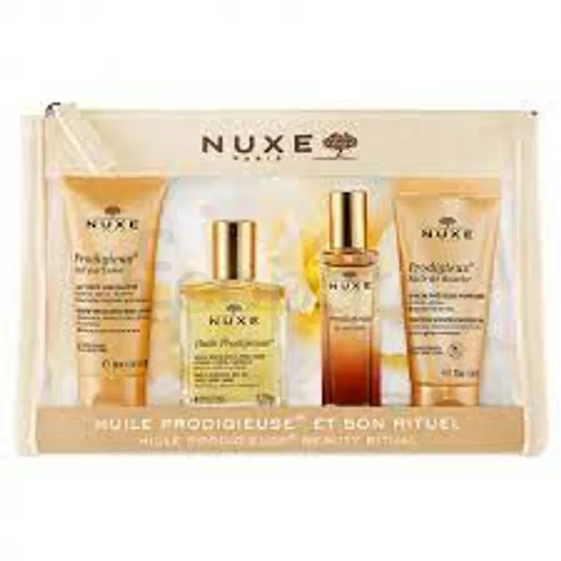 NUXE TROUSSE 2021 HUILE PRODIGIEUSE ET SOIN RITUEL HUILE + LAIT PARFUME + PARFUM + HUILE DE DOUCHE
