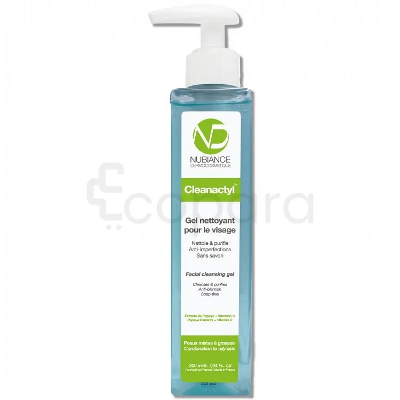 NUBIANCE CLEANACTYL GEL NETTOYANT VISAGE 200ML