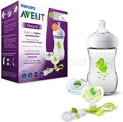 AVENT PACK BIBERON NATURAL A COL LARGE 260ML + 2 SUCETTES