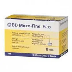 BD MICROFINE PLUS AIGUILLE A STYLO INSULINE 30G/8MM BOITE DE 100 REFERENCE 320520
