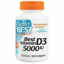 DOCTOR'S BEST VITAMIN D3 5000UI BOITE DE 180 GELULES