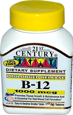 21ST CENTURY B-12 1000MCG BOITE DE 110 COMPRIMES