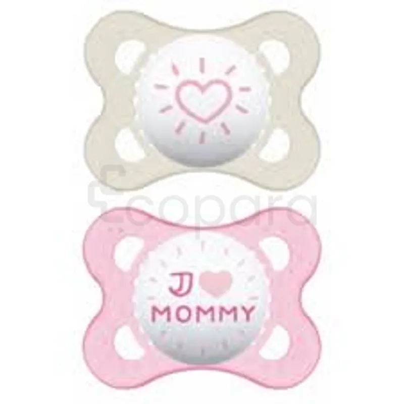 MAM SUCETTE MESSAGE SILICONE DECOR 0-6MOIS BOITE DE 2