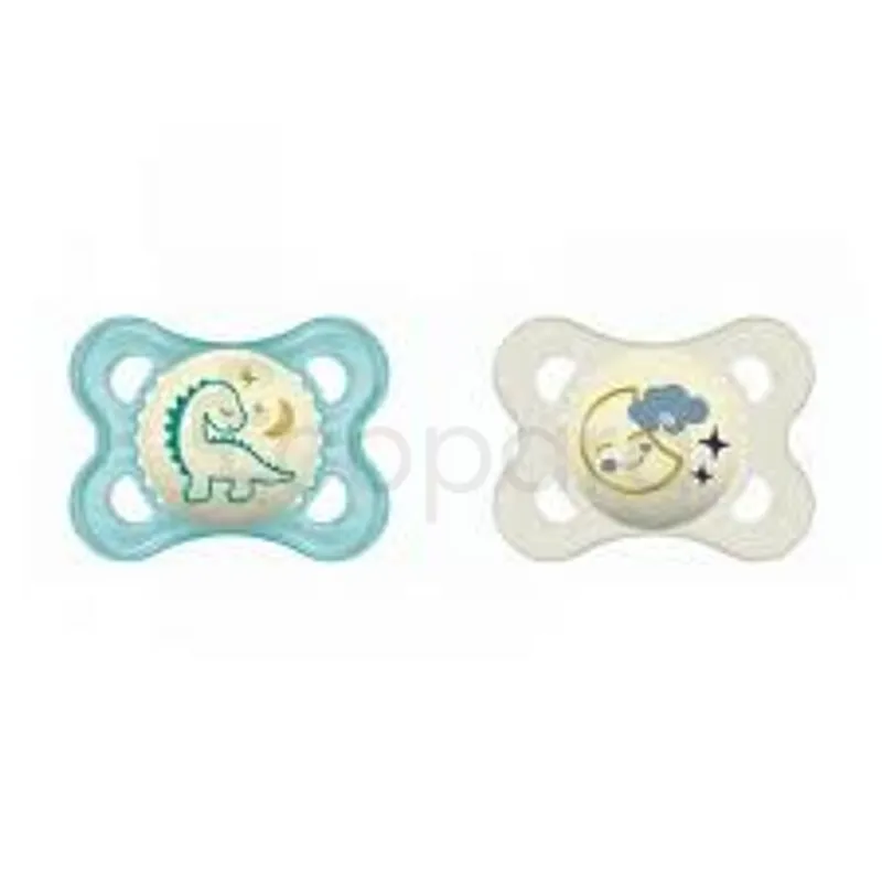 MAM SUCETTE ANATOMIQUE NUIT SILICONE 0-6MOIS BOITE DE 2