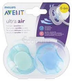 AVENT ULTRA AIR SUCETTES 0-6MOIS BOITE DE 2 BLEU REFERENCE SCF244/20