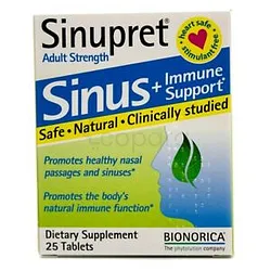 SINUPRET ADULT STRENGTH SINUS + IMMUNE SUPPORT BOITE DE 25 TABLETS