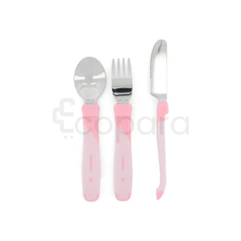 TWISTSHAKE LEARN CUTLERY STAINLESS STEEL +12MOIS PINK