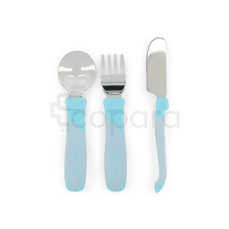 TWISTSHAKE LEARN CUTLERY STAINLESS STEEL +12MOIS BLUE