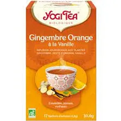 YOGI TEA GINGEMBRE ORANGE A LA VANILLE BOITE DE 17 SACHETS