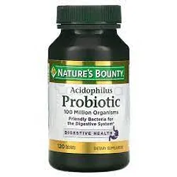NATURE'S BOUNTY ACIDOPHILUS PROBIOTIC BOITE DE 120 COMPRIMES
