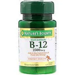 NATURE'S BOUNTY B-12 2500MCG BOITE DE 75 COMPRIMES