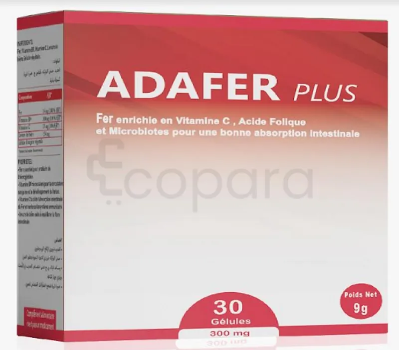ADAFER PLUS 300MG BOITE DE 30 GELULES