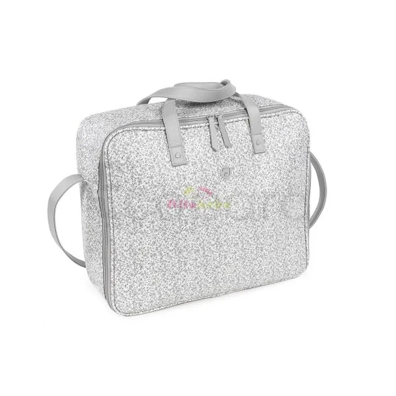 PASITO A PASITO VALISE DE MATERNITE FLOWER GRIS