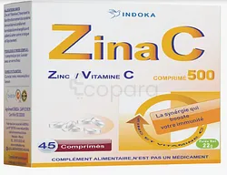 ZINA C ZINC VITAMINE C BOITE DE 45 COMPRIMES