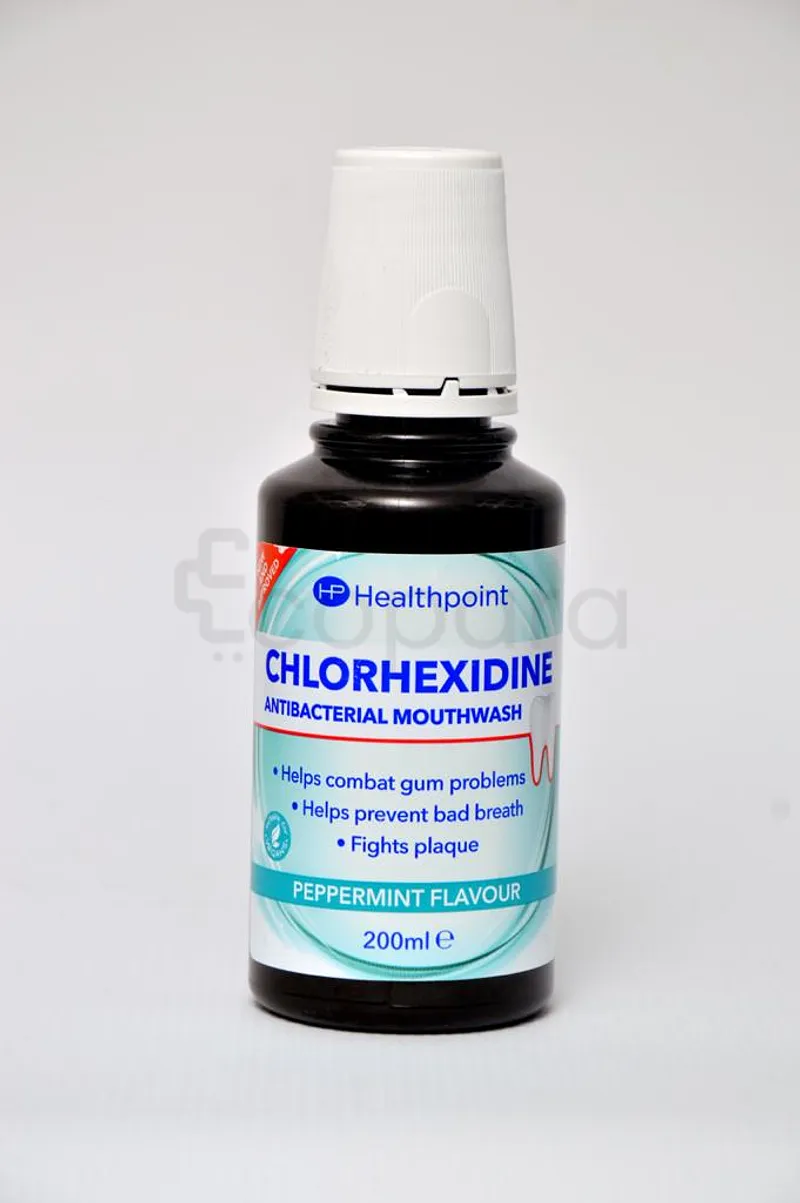 HEALTHPOINT CHLORHEXIDINE ANTIBACTERIAL MOUTHWASH PEPPERMINT FLAVOUR 200ML