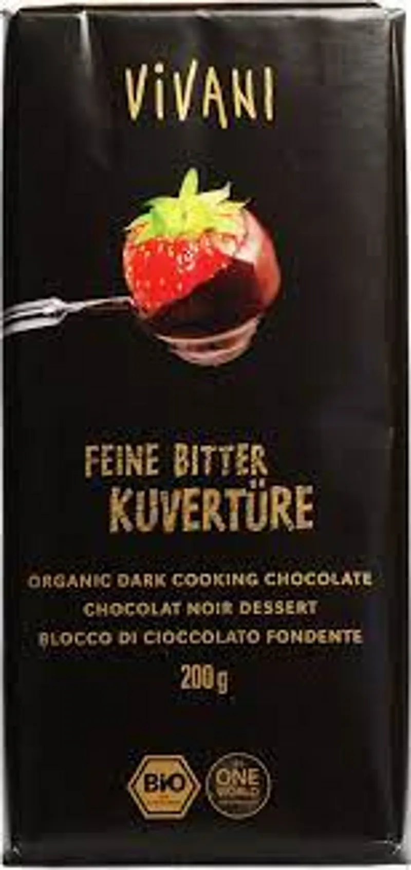 VIVANI DESSERT TABLETTE DE CHOCOLAT NOIR 70% 200G