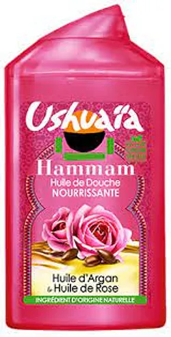 USHUAIA HAMMAM GEL DOUCHE HUILE D'ARGAN ET HUILE DE ROSE 250ML