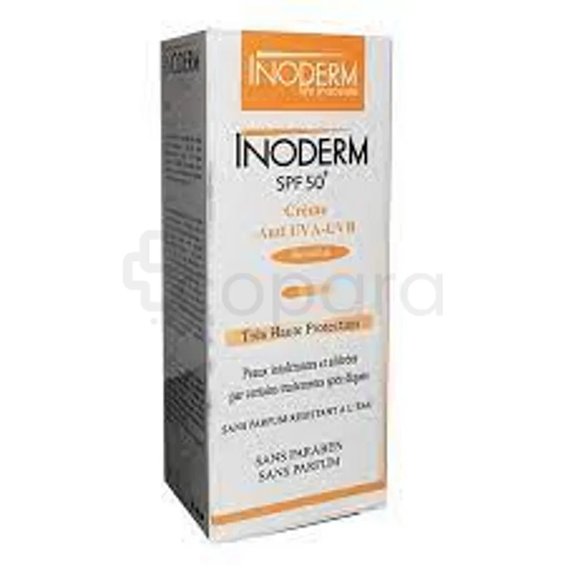 INODERM CREME SOLAIRE TRES HAUTE PROTECTION 50+SPF TEINTE CLAIRE 50ML