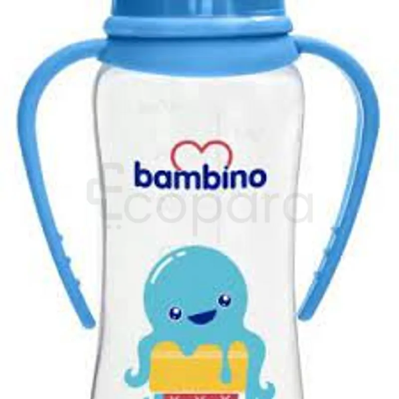 BAMBINO BIBERON AVEC POIGNÉE EN SILICONE 250ML REFERENCE T 066