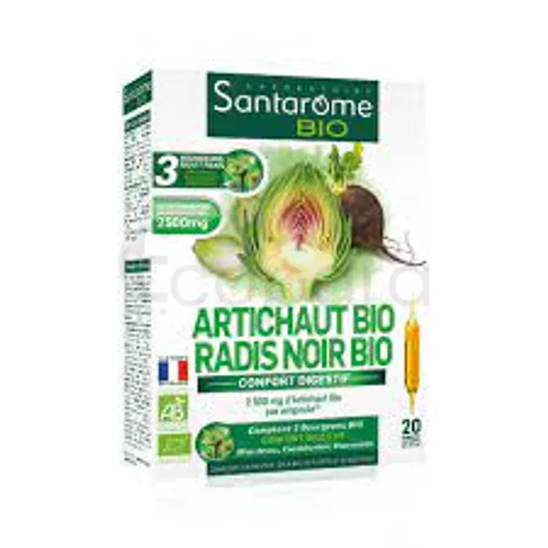 SANTAROME BIO ARTICHAUT RADIS NOIR BIO BOITE DE 20 AMPOULES DE 10ML