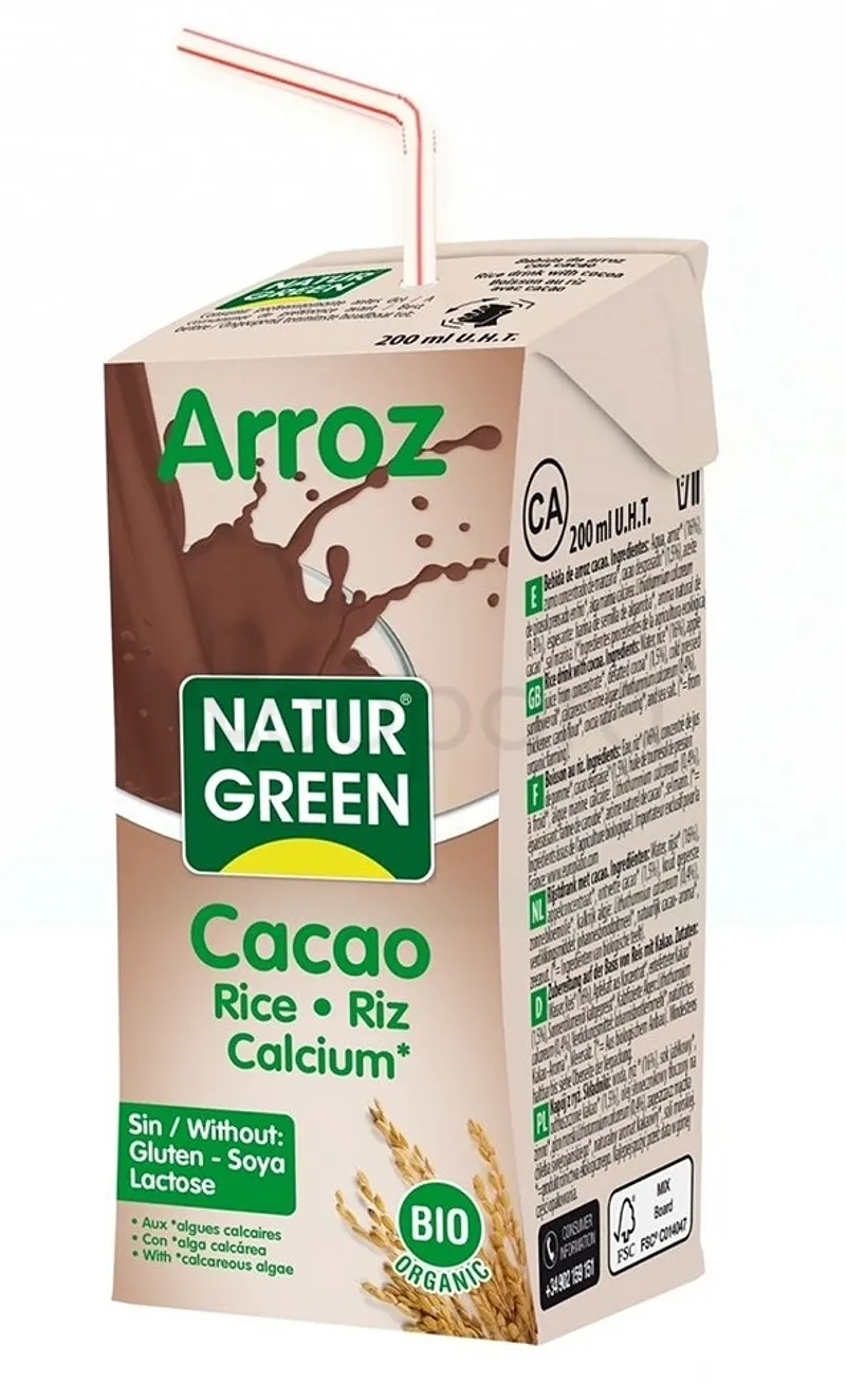 NATURGREEN BOISSON AU RIZ CACAO 200ML