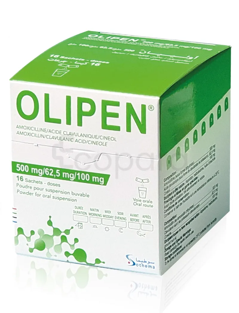 OLIPEN ST 500MG/62.5MG/100MG BOITE DE 16 SACHETS