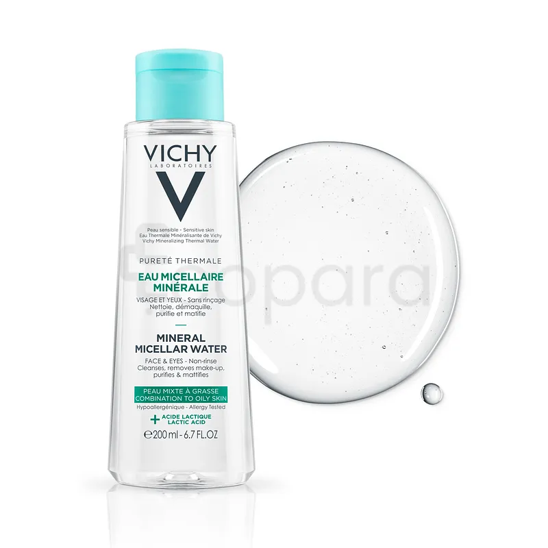 VICHY PURETE THERMALE EAU MICELLAIRE MINERALE PEAUX MIXTES A GRASSES 200ML