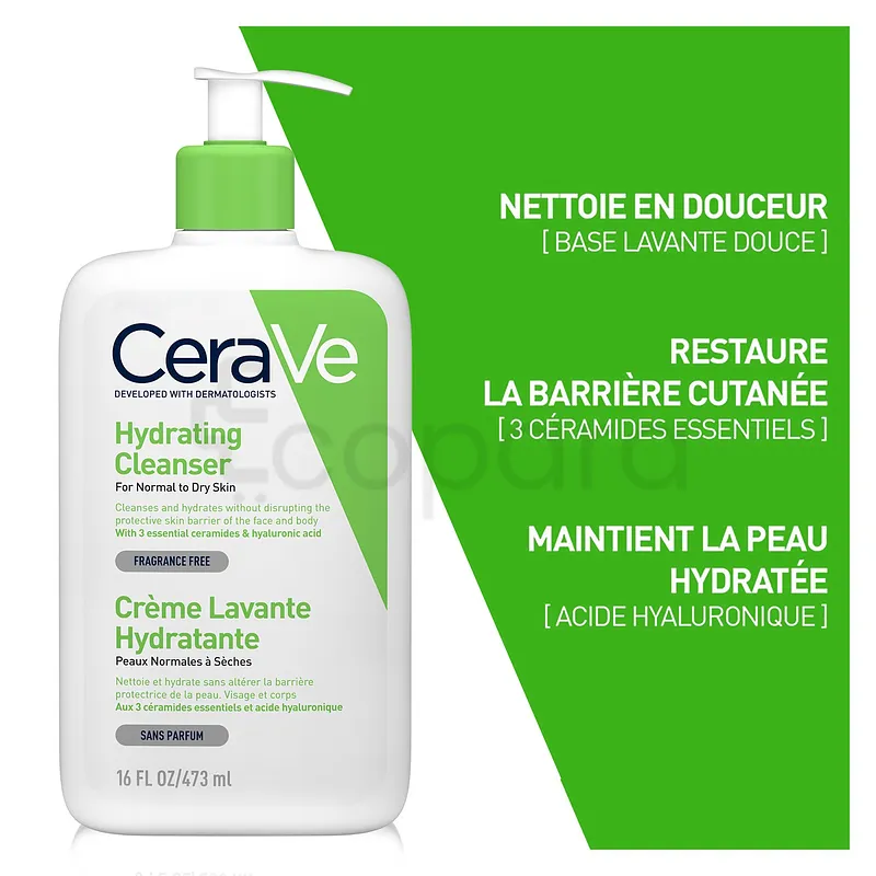 CERAVE CREME LAVANTE HYDRATANTE PEAUX NORMALES A SECHES 473ML