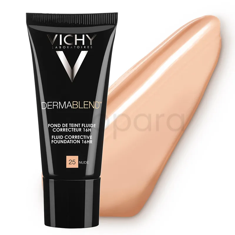 VICHY DERMABLEND FOND DE TEINT FLUIDE CORRECTEUR 16H NUMERO 25 NUDE 30ML