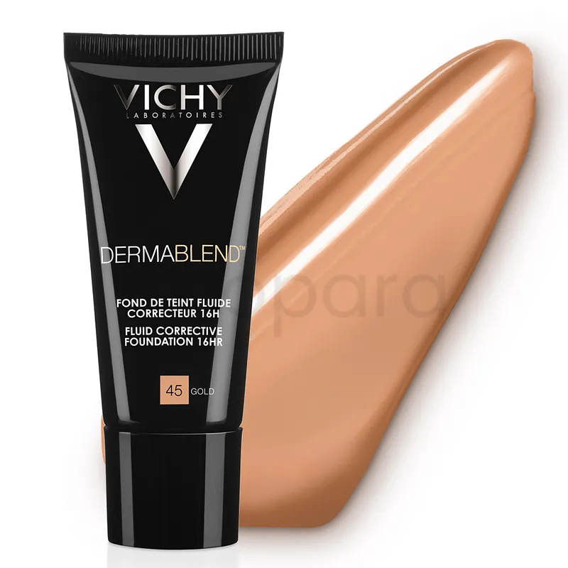 VICHY DERMABLEND FOND DE TEINT FLUIDE CORRECTEUR 16H NUMERO 45 GOLD 30ML