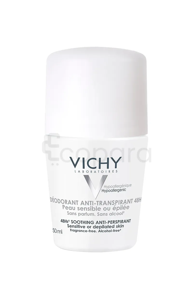 VICHY DEODORANT ANTI-TRANSPIRANT 48H PEAUX SENSIBLES OU EPILEES ROLL-ON 50ML 