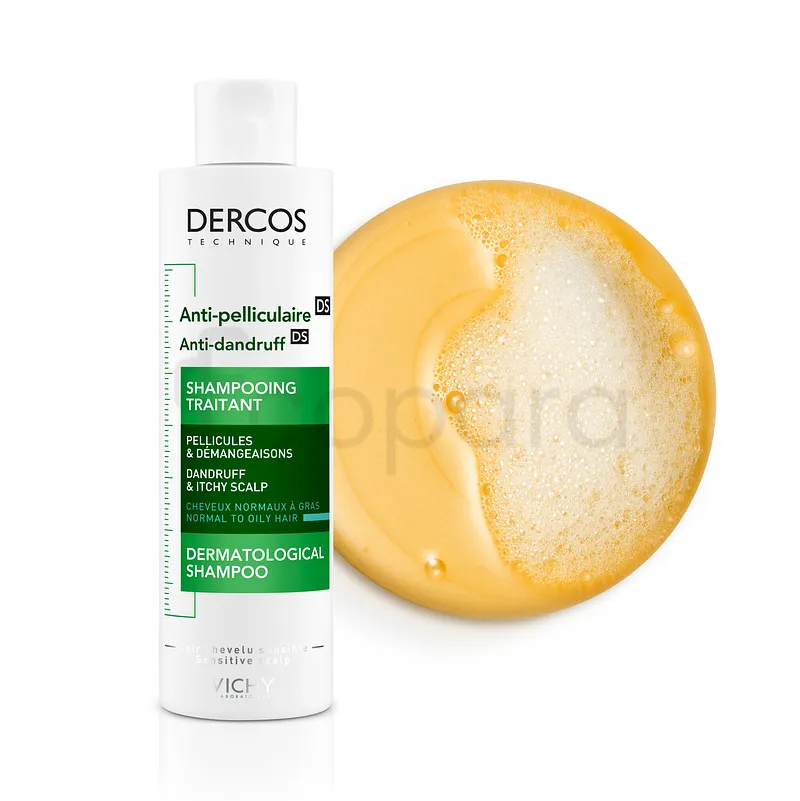 VICHY DERCOS ANTI-PELLICULAIRE SHAMPOOING TRAITANT CHEVEUX NORMAUX A GRAS 200ML