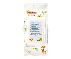 NUBY LINGETTES ANTI-BACTERIENNES STERILISATION ET NETTOYAGE SURFACES ET JOUETS POUR BEBE B48 REFERENCE 20-CG40148