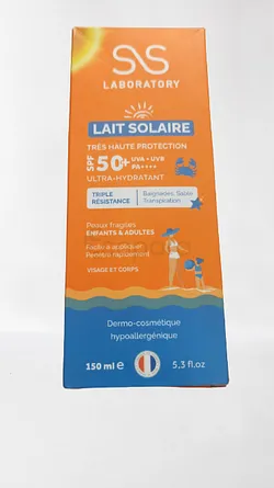 SS LAIT SOLAIRE TRES HAUTE PROTECTION SPF50+ ENFANTS ET ADULTE 150ML